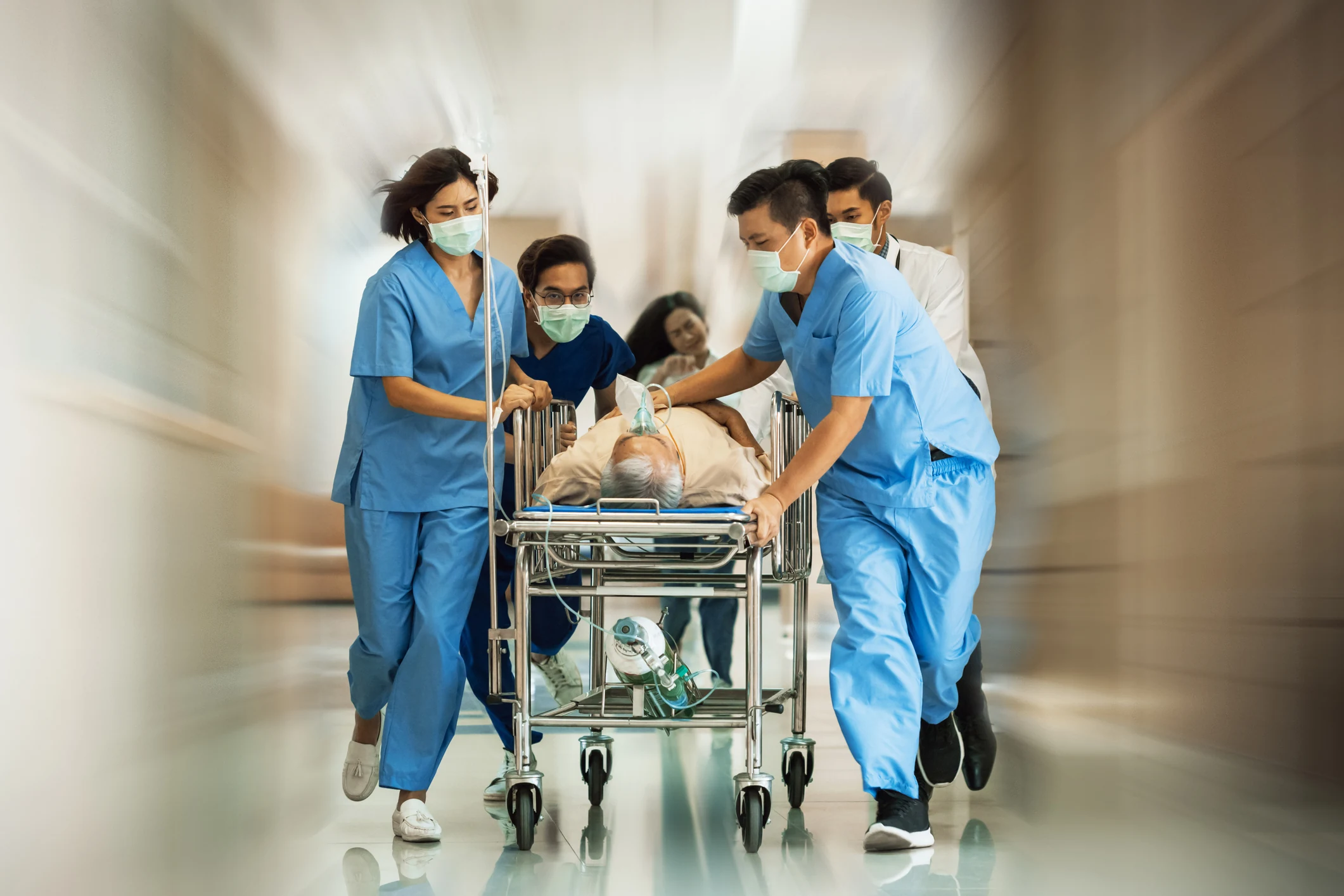 Traslado urgente de un paciente al hospital